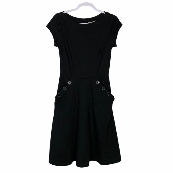 EShakti Black Large Button Front Pocket Dress NWOT - Picture 3 of 11